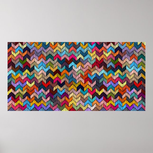 Poster Padrão geométrico sem costura bordado. Denominação (Frente)