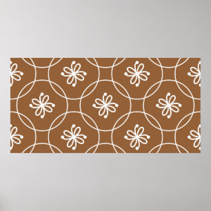 Poster Padrão geométrico sem costura com flores