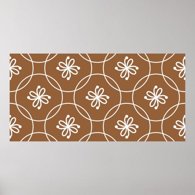 Poster Padrão geométrico sem costura com flores (Frente)