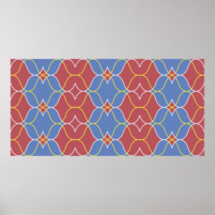 Poster Padrão geométrico sem costura com linhas ondulad