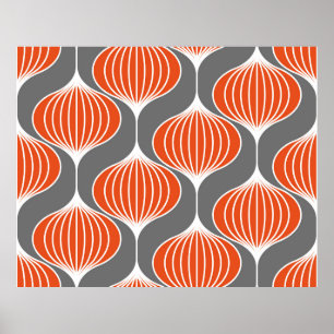 Poster Padrão geométrico sem costura com linhas ondulad