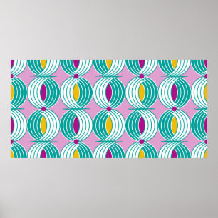 Poster Padrão geométrico sem costura com linhas ondulad