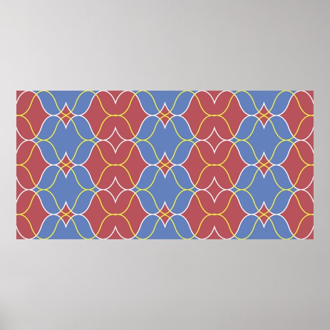Poster Padrão geométrico sem costura com linhas onduladas (Frente)