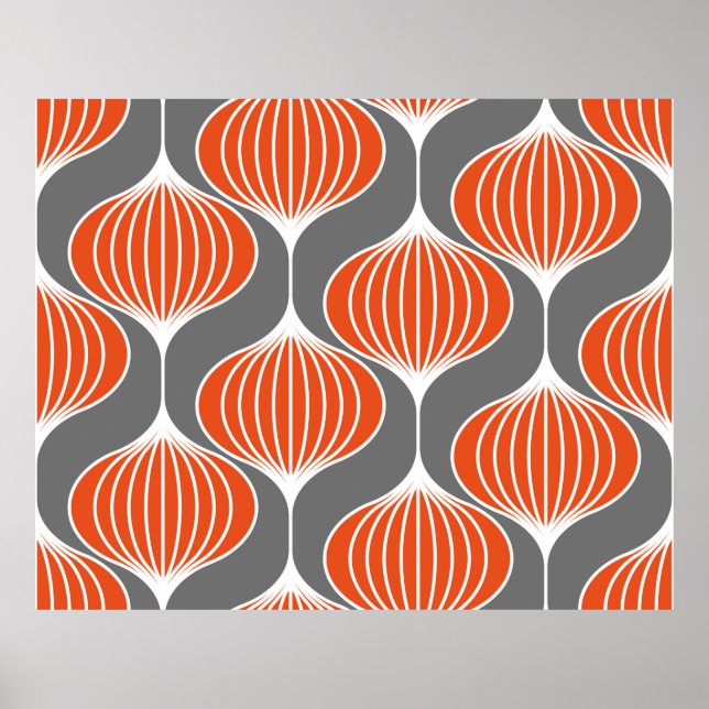 Poster Padrão geométrico sem costura com linhas onduladas (Frente)