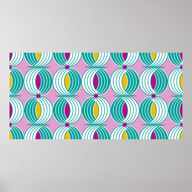 Poster Padrão geométrico sem costura com linhas onduladas (Frente)