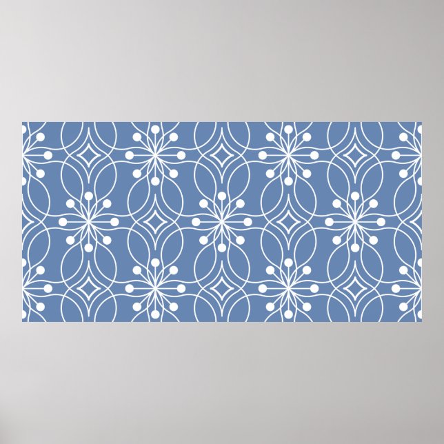 Poster Padrão geométrico sem costura com linhas onduladas (Frente)