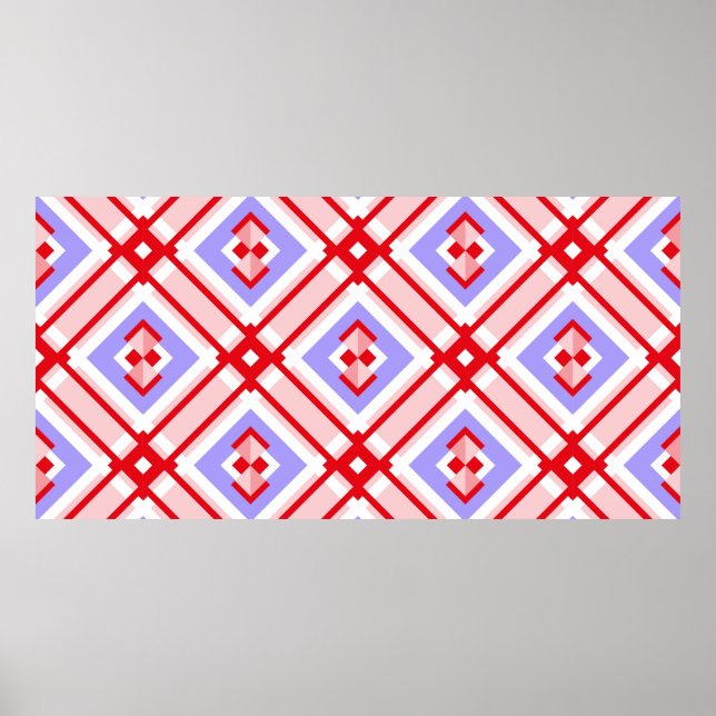 Poster Padrão geométrico sem costura com quadrados (Frente)