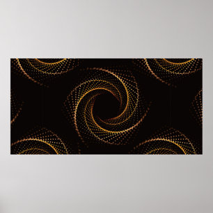 Poster Padrão geométrico sem costura de pontos de ouro