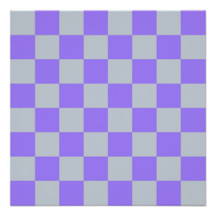 Pôster Padrão Gingham Verificado Roxo