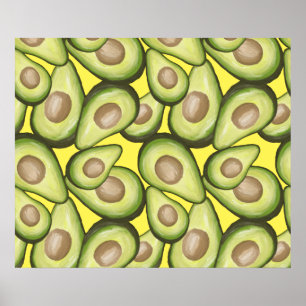 Poster Padrão Gourmet Fresco Vegan Avocado