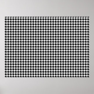 Pôster Padrão houndstooth - Preto e branco