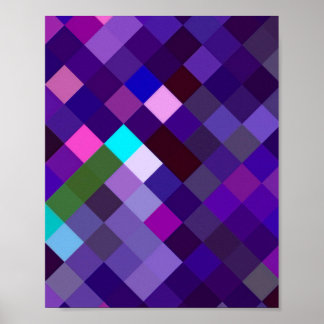 Poster Padrão ixelado - Roxo