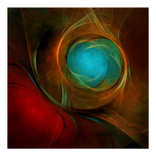 Pôster Padrão Legal de Abstrato de Arte Fina Azul Moderna