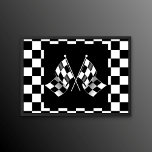 Poster Padrão legal de Sinalizadores Verificados a Preto<br><div class="desc">Legal design de padrão de corrida preto e branco. Este design na moda é feito para o carro de corrida e o amante do esporte motorizado,  fã de corridas de kart,  campeão de motocicletas,  e qualquer outra pessoa que ame esportes de carros,  automóveis e carros.</div>