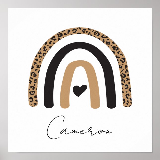 Poster Padrão-Leopardo Cotovelo-Arco-Íris (Frente)