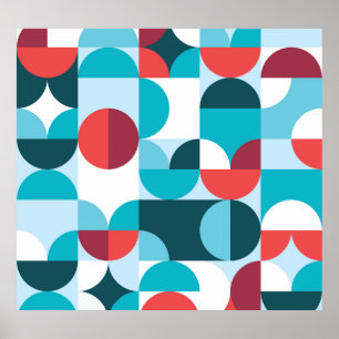 Poster Padrão minimalista da década de 70 retrô