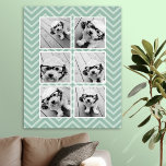 Pôster Padrão Mint Chevron com Colagem de Fotos Trendy 6<br><div class="desc">Use imagens de conta Instagram ou outros aplicativos populares de compartilhamento com seis fotos quadradas para criar um presente exclusivo e pessoal. Ou você pode ficar com o filhote hipster e fazer uma moda. Se precisar ajustar as fotos,  clique na ferramenta personalizar para fazer alterações.</div>