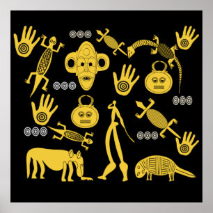 Poster padrão moderno abstrato africano