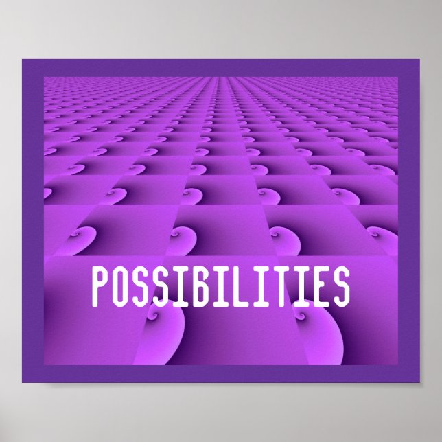 Pôster Padrão Moderno de Redemoinho Roxo - Possibilidades (Frente)