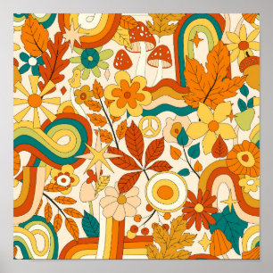 Poster Padrão Moderno do Groovy abstrato