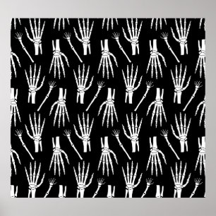 Poster Padrão Monocromático do Halloween