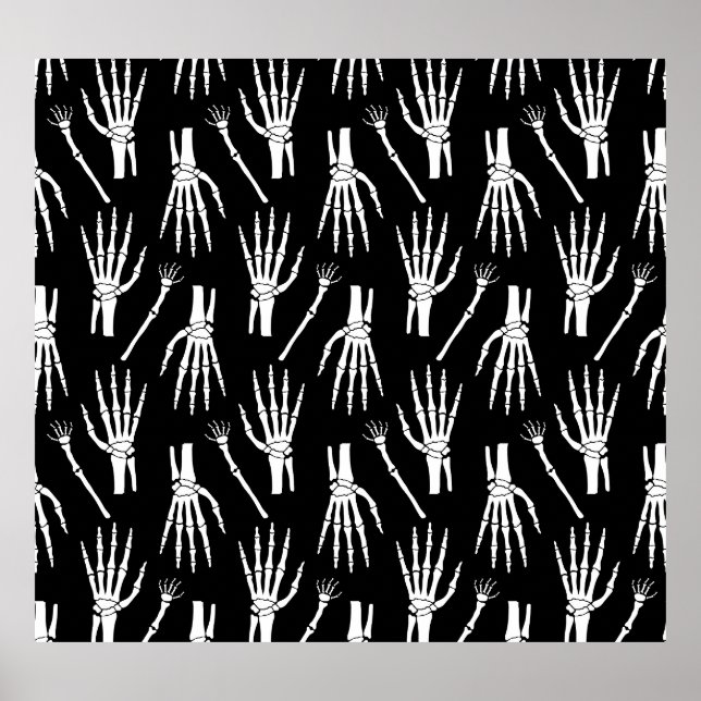 Poster Padrão Monocromático do Halloween (Frente)