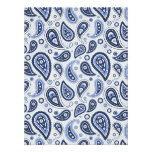 Pôster Padrão Paisley Azul