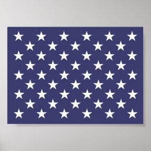 Poster Padrão Patriótico da Bandeira Americana com Estrel
