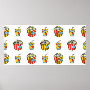Poster Padrão perfeito brilhante com comida para ver o mo