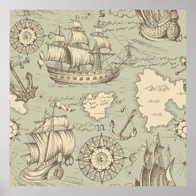 Poster Padrão perfeito de abstrato de colheita no tema de (Frente)