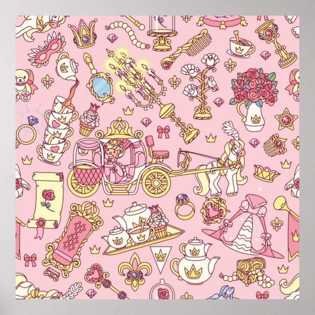 Poster Padrão perfeito de abstrato de colheita. Pequeno P (Frente)