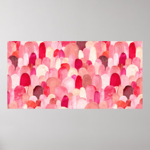 Poster Padrão perfeito de manchas cor-de-rosa, vermelha 