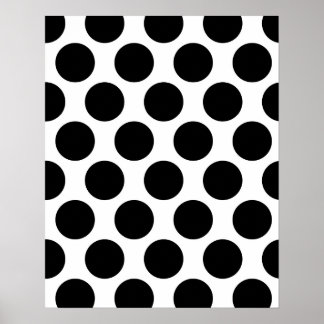 Poster Padrão Polkadot preto e branco