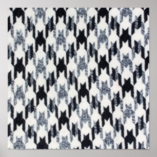 Poster Padrão preto e branco da houndstooth