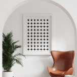 Poster Padrão preto e branco moderno de Meio século simpl<br><div class="desc">Um legal design gráfico minimalista de formas pretas e brancas,  no estilo moderno do meio século retrô.</div>
