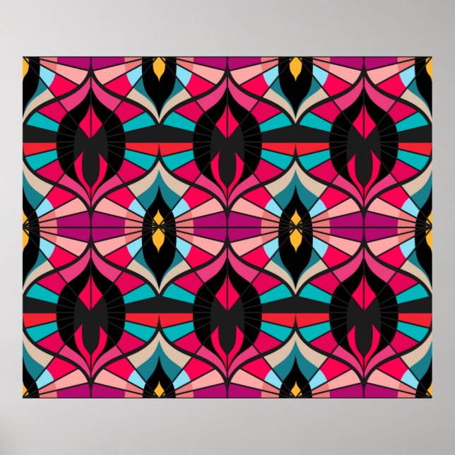 Poster Padrão retrorreflector perfeito no estilo dos anos (Frente)