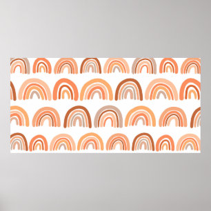 Poster Padrão sem costura com arco-íris. Textura desenh