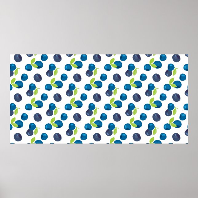 Poster Padrão sem costura com bagas (Frente)