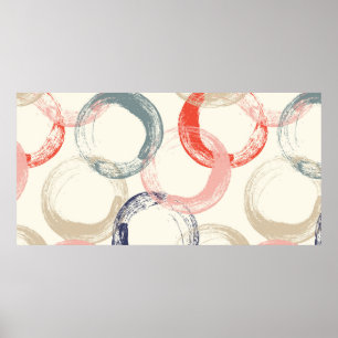 Poster Padrão sem costura com círculos de coloração a