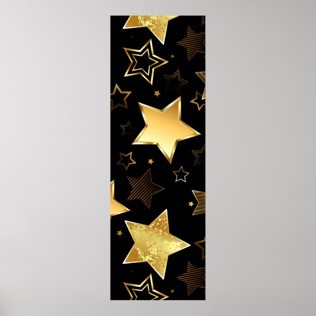 Poster Padrão sem costura com estrelas de Ouro (Frente)