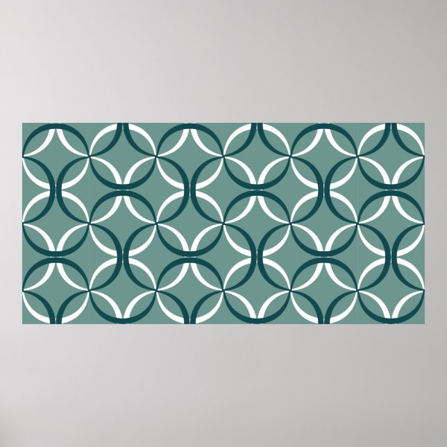 Poster Padrão sem costura com linhas onduladas (Frente)