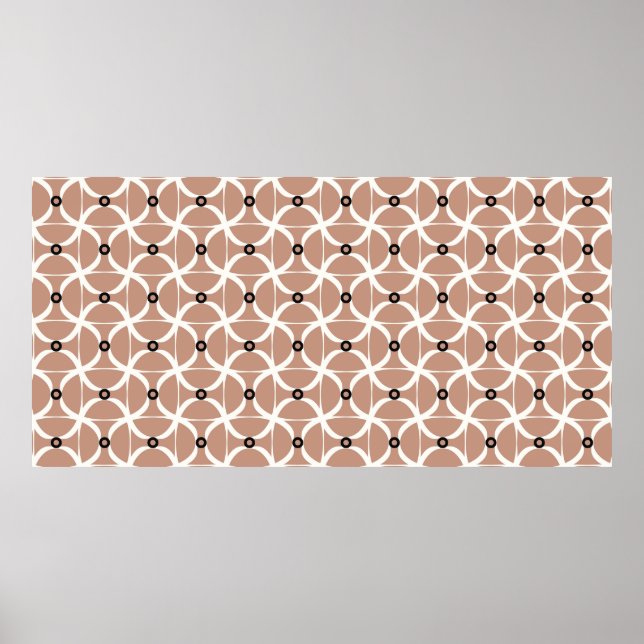 Poster Padrão sem costura com linhas onduladas brancas e  (Frente)