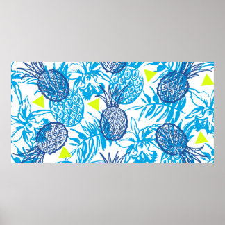 Poster Padrão sem costura com motivo tropical