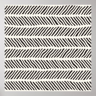 Poster Padrão sem costura com pinceladas desenhadas à mão