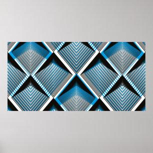 Poster Padrão sem costura da camada de stripy azul geom