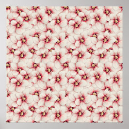 Poster Padrão sem costura da flor de hibiscus