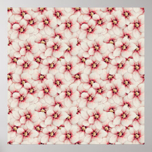 Poster Padrão sem costura da flor de hibiscus