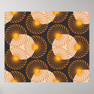 Poster padrão sem costura da grelha floral gráfica em m