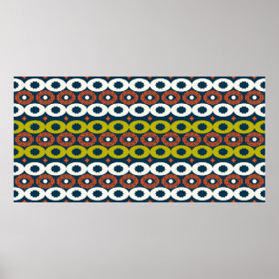 Poster Padrão sem costura de cor com formas ovais em afr