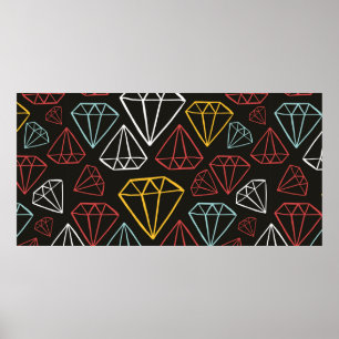 Poster padrão sem costura de safra, elementos de design d